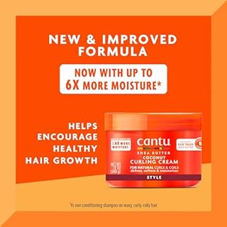 Cantu Coconut Curling Cream with Shea Butter for Natural Hair, 12 oz