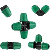 1/4 inch Drip Irrigation Fittings kit,Included Lock Barbed Tee,2-Way Coupling,Elbow,4-Way Couplin...