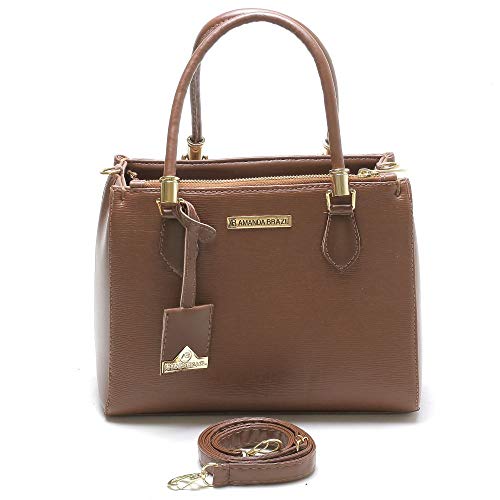 Kit Bolsa Baú com Carteira Feminina Amanda Brazil Marrom