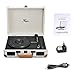 Vinyl Record Player Bluetooth with Speakers 3 Speed Portable Turntable Suitcase Built in 2 Speakers RCA Line Out AUX Headphone Jack PC Recorder-White