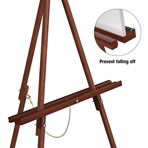 Abitcha Art Easel Wooden Stand - 63" Portable Tripod Display Artist Easel - Adjustable Floor Wood Poster Stand For Wedding, Painting, Drawing, Display Show, Brown #TOP4