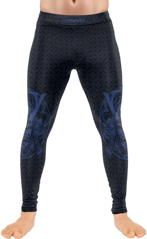 FORMONIES Samurai Combat Spats for Men – MMA Compression Leggings for Grappling Jiu Jitsu Pants Compression