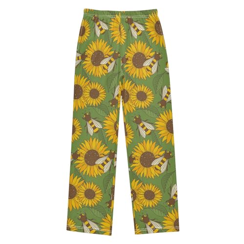 ZZKKO Bees Flowers Cute Insects Boys Pants for Kids Jogger Pants with Pockets S-XL