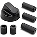 Produktbild Drehknopf Herd Ø 43mm Knopf Knebel Herd Griff Schalter Herd mit 5 Adaptern Universal für Herd Ofen Backofen 2 Farben (Schwarz)