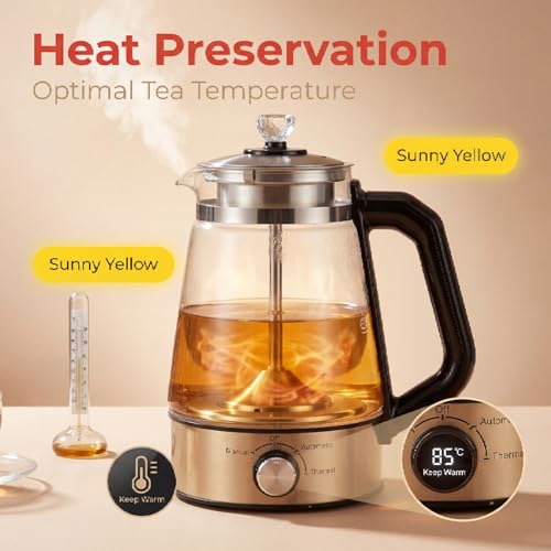 Tetera Eléctrica Transparente de Vidrio 1.2L para Té miniatura 3