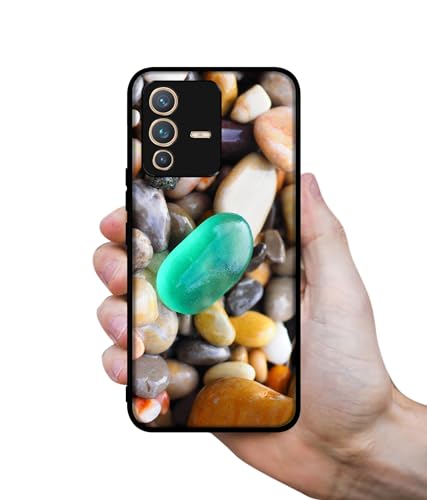 Image of Sea Stones Design Premium 2D Printed Metal Back Case Cover for Vivo V23 Pro 5G