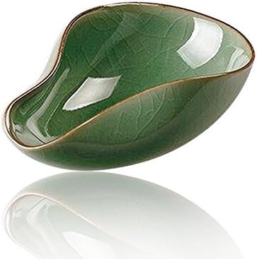 Qin Porcelain Cha He Tea Vessel-Coffee Bean Weighing Tray-Ge Yao Plum Green Tea Accessory with Crack-Chinese Scoop