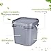 Suzile 10 Pcs 2.2 Gallon Square Bucket with Lid Food Grade Plastic Bucket 10L Utility Industrial Pail with Handle Container for Food Oil Tub Water Fishing Paint House Cleaning Car Washing(Gray)