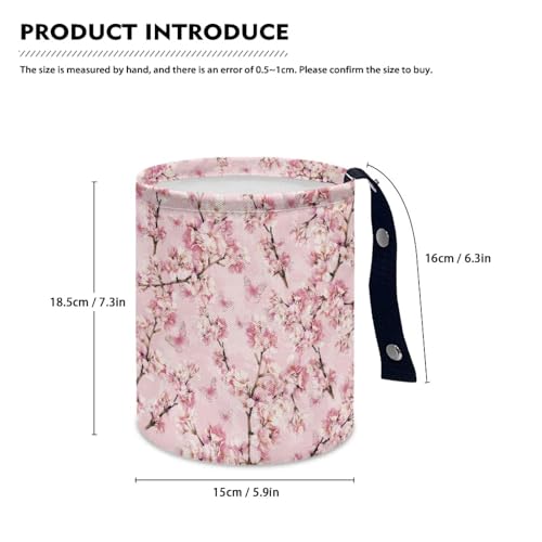 Image of Cherry Blossom Pink Car Trash Can, 3L, 1 Count - Multi-Purpose, Waterproof, Leak-Resistant, Easy to Clean, Car Interior Decoration