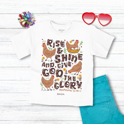 Rise and Shine Give God The Glory Matthew 5:16 White Cotton Children's T-Shirt3