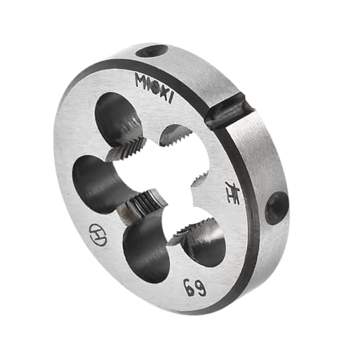 CoCud Round Thread Repair Die, M18x1 Die 45mm OD, Alloy Tool Steel Left Hand Cylindrical Pipe Threading Tool with 5 Chip Holes - (Applications: for Threading Repairing)