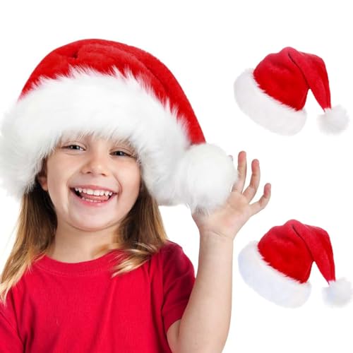 Jonami 2 Weihnachtsmützen Kinder Nikolausmütze Plüsch. 2...