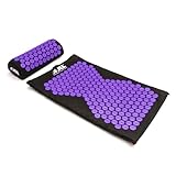 JLL Fitness Acupressure Mat Set - Prick Free Acupuncture Mat and Acupuncture Pillow for Relaxation and Pain Relief - Massage Mat, Acupressure Cushion, Washable Cover and Travel Bag (Purple) - Image 2