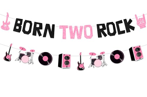 Bannière Born Two Rock pour filles : un décor d'anniversaire de 2 ans sans stress