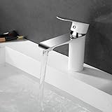 Stil: Zeitgenössisch Badezimmer-Hahn-Plattform angebrachte Waschtischmischer-Hahn-Chrom-Wannen-Hahn Vanity Heiß Kalt-Wasser-Hahn Weiß-Malerei-Hahn-Hahn, Weiß-Malerei, Russland