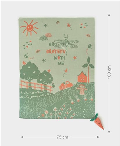 Image of Mi Arcus 100% Cotton Knitted Soft Green Printed Lightweight All Weather Blanket 0-12M