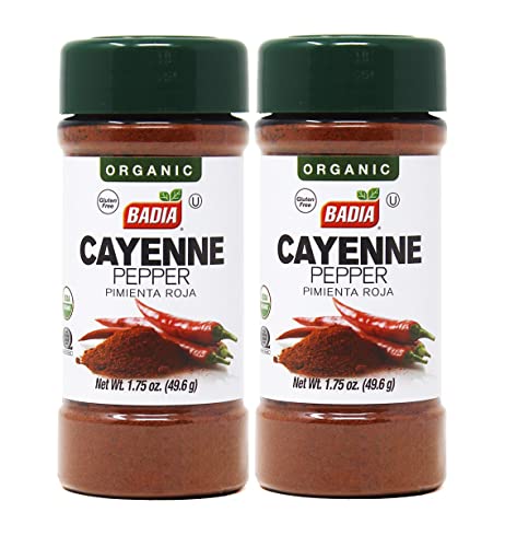 Badia 2 Pack-Organic Ground Cayenne Pepper Powder/Pimienta Roja Organica Molida 2x1.75 oz