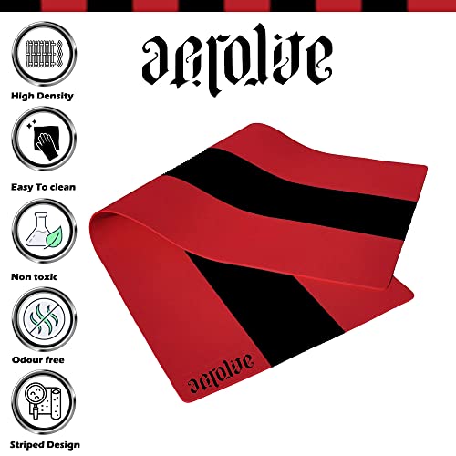 Image of AEROLITE Striped Extra Long Extra Wide Yoga mat /Fitness Mat (6.5mm, Red, Grey)