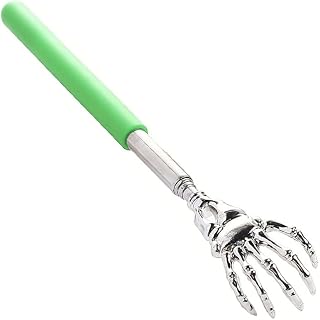 Skeleton Hand Back Scratcher, Portable Telescopic Massage Tool, Fun Gift Suitable for Men, Dads, Women, and Adults (Green)