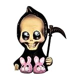 Grim Reaper Doll,Miniature Cast Resin Cute Baby Grim Reaper Statue,Halloween Mini Lovely Grim Reaper...
