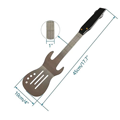 Kit de espátula y pinzas con abrebotellas en forma de guitarra miniatura 2