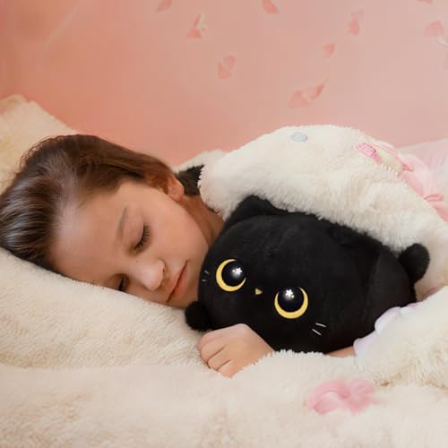 Image of Mewaii Black Cat Plush Kawaii Plushies, Ultra-Soft Feel, 16 in
