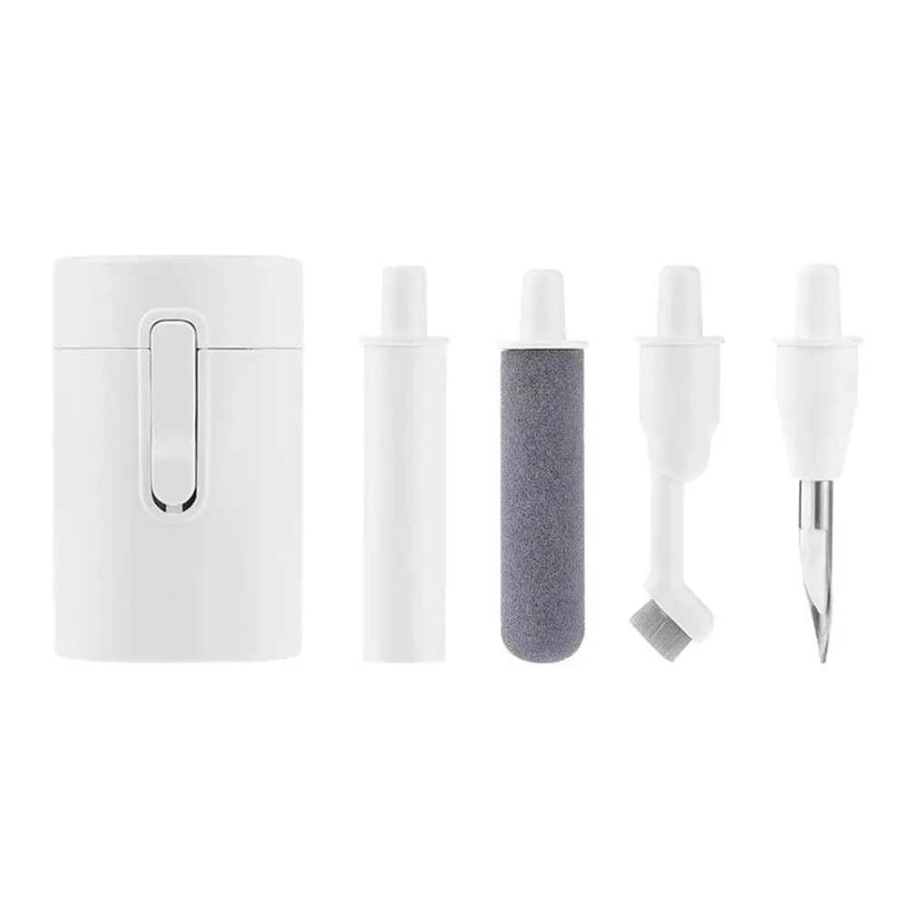 ELECTRO WOLF Mini 5 in 1 vPortable Multi-Function Earphone Cleaning Pen with Keychain and Soft Brush Flocking Sponge for Earphones Case Cleaning Tool Kit-image-17
