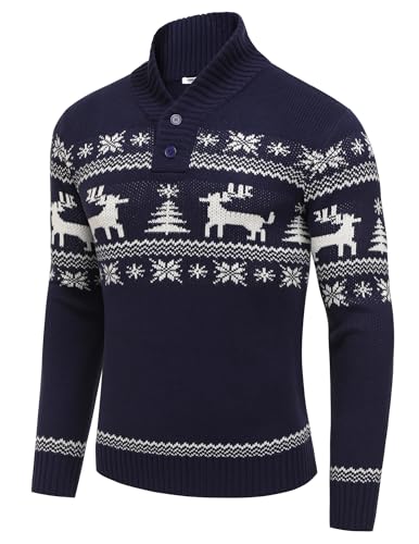 Pull de Noël moche homme COOFANDY tricoté flocon de neige chic - 3