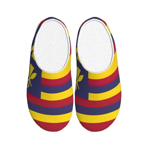 Cozy Flag of the Kingdom of Hawaii print Slippers Indoor and Outdoor Fuzzy House Shoes Anti-Skid Sole Gifts for Women Indoor Scuff