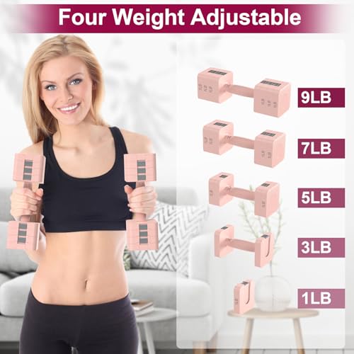Image of Hezeyferg Adjustable Dumbbells Set for Women /Men Home Gym | 18LBS 22LBS Adjustable Weight Dumbbells, Hand Weights Sets with Mutilple Levels, Full Body Workout