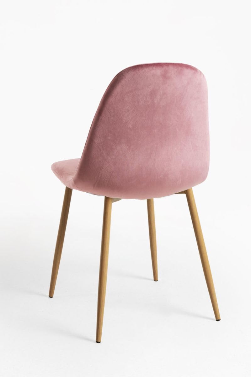 Regalos Miguel - Sillas Comedor - Silla Teok Terciopelo - Rosa