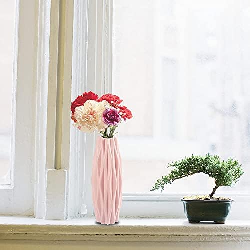 Plastic Vases Flower Vase Pink Decor Modern Floral Vase for Living Room Office Wedding Decoration