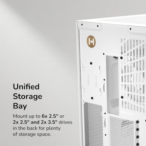 Image of HYTE Y50 RGB Essential Aesthetic Gaming PC Case - 4 Included aRGB Fans (1x 120mm + 1x 360mm Reverse) - Dual Chamber ATX Desktop Chassis - Rear Connect Motherboard Compatible - Snow White