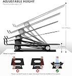 Support d'ordinateur portable, Boyata Support pour ordinateur portable, support multi-angle avec chauffage-Vent pour élever ordinateur portable , support de carnet réglable pour ordinateur portatif jusqu'à 17", Compatible pour MacBook Pro/Air, Ordinateur portable de surface et ainsi de suite noir