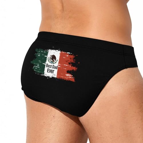 Best Mexican Dad Ever Mexica Flag Men's Swim Trunks Briefs Swimsuit Swimwear Bathing for Underwear Beach4