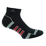 adidas Men's Climalite II Low Cut Sock (2-Pair), Black/Aluminum 2/Light Scarlet, Size 6-12