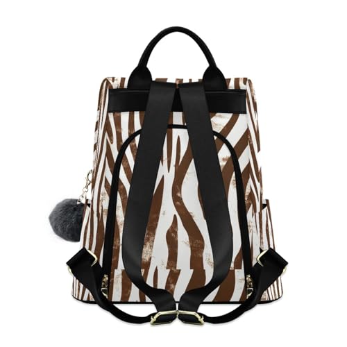 Sac à dos tendance zébré en polyester avec poches secrètes
