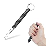 LionDeck Pocket Cutter & Emergency Window Breaker with Keychain | Stainless Steel Utility Knife for Car Glass Breaking, Box & Letter Opening | Compact Survival & Travel Tool (Black)