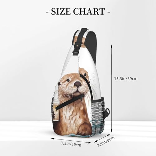 Mochila tipo sling negra para senderismo y uso diario miniatura 2