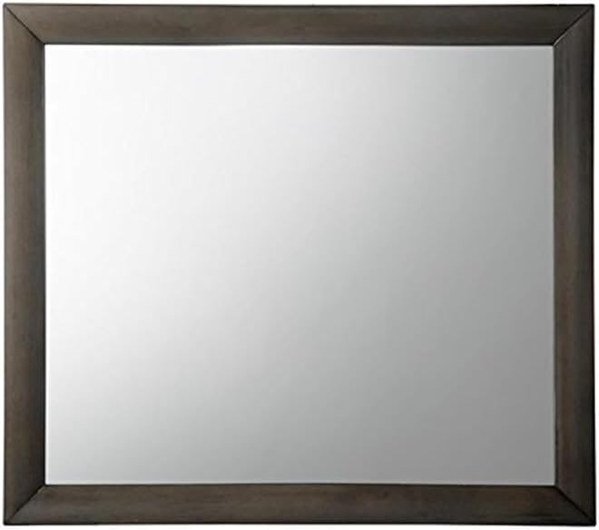 HomeStock Artisanal Attic Mirror, Gray Oak