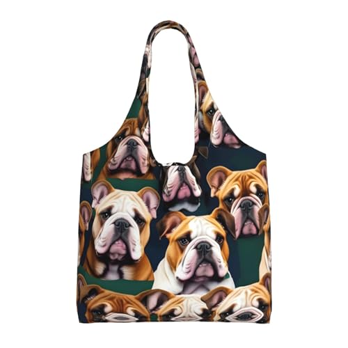 Sac fourre-tout bouledogue anglais idéal pour le shopping et les cours
