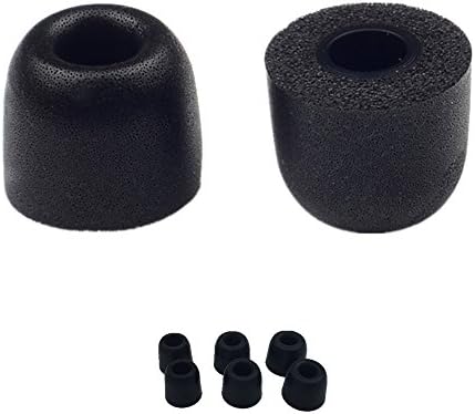 (Black, 3 Pairs, S/M/L) Premium Breathable Memory Foam T500 Replacement Earphone Tips/Earbuds Compatible for 5.2mm to 6mm Earphone nozzles, Noise Isolation/Noise Cancellation