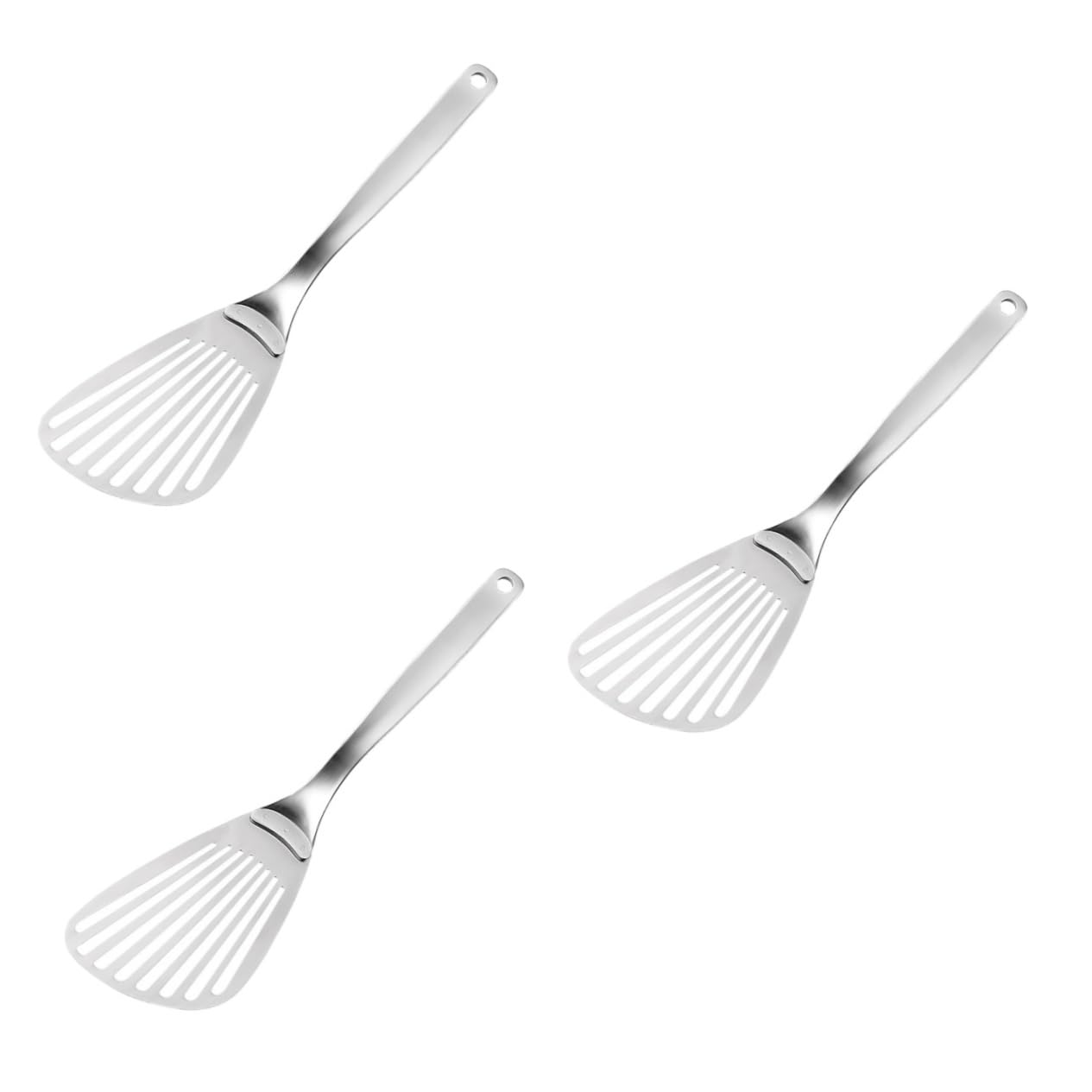 MAGICLULU 3stücke Edelstahl Pfannenwender Mit Schlitz Edelstahl Langlebig Und Rostfrei Zum Wenden Von Steak Fisch Und Pizza Leicht Zu Reinigen Hitzebeständig Praktische Lange