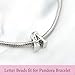 925 Sterling Silver Letter Charms for Pandora Bracelets Letter A Charm Alphabet Initial Beads Jewelry Gift for Women