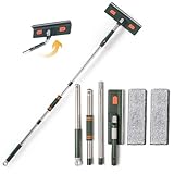 Window Cleaning Equipment Kit, Telescopic Window Cleaner Tool, Extendable Window Cleaning Pole,148 cm Window Squeegee with Bendable Head for Indoor Outdoor Windows Car Glass