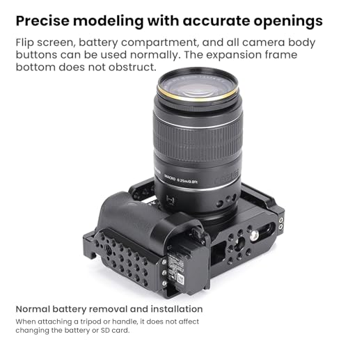Image of Professional Camera Cage for Sony A6600 T6061 CNC Aluminum Vertical Plate Cold Shoe Mounts & Anti-Shock Design Perfect for Vlogging /Short Videos (YH-A6600 4620)
