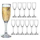 ADIANTE | Set de 12 Copas de Cristal para Champaña y Vino Espumoso con Capacidad de 190ml