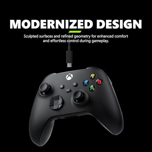 Xbox Wireless Gaming Controller + USB-C® Cable (2025) – Carbon Black – Play on Xbox, Windows, Android, iOS, FireTV Sticks, Smart TVs, VR Headsets image 3