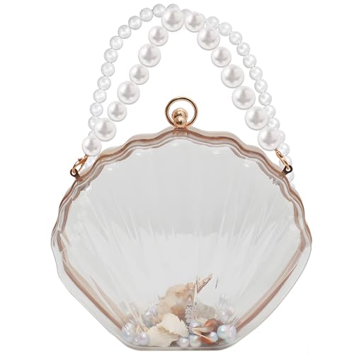 Sac à main en acrylique transparent JeVenis chic avec sa chaîne dorée pour mariage et soirée