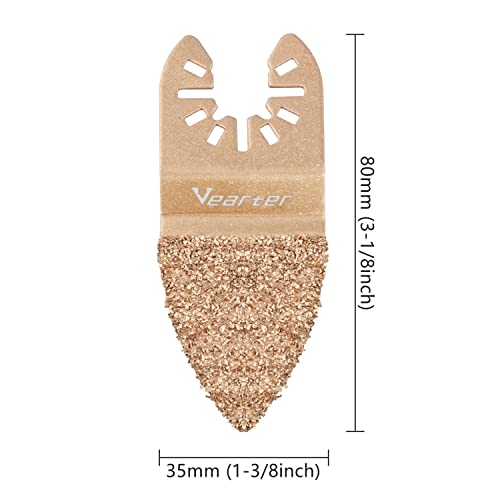Vearter 4Pcs Universal Carbide Oscillating Tool Blades Set Quick Release Accessories Kit For Tile Grout Mortar Concrete Masonry #TOP4